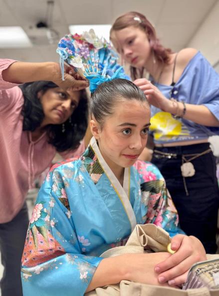 Student Prepare for Performanc A Thousand Cranes