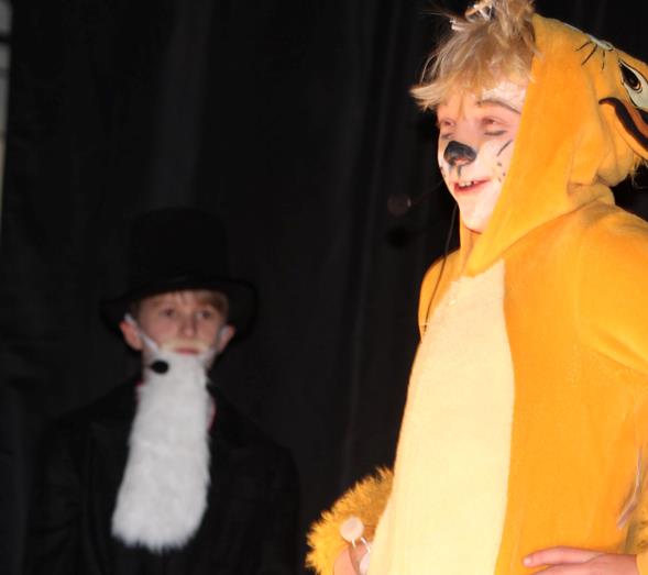 The Cowardly Lion in Christmas Wizard of Oz