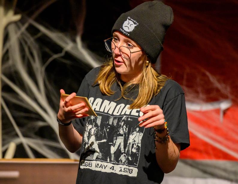 Kids perform in play Haunted Houses