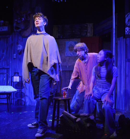 Kids perform Haunted Houses play for Halloween