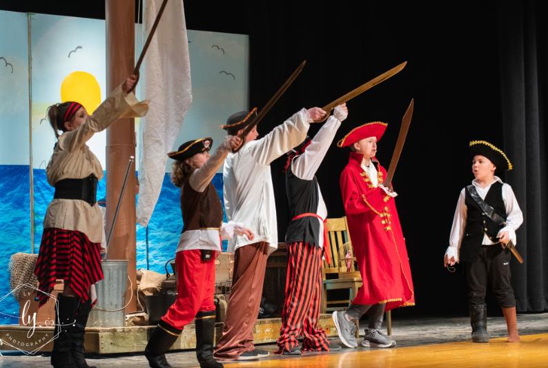 Kids performin Treasure Island Musical