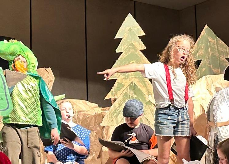 Kids perform playscript The Reluctanat Dragon